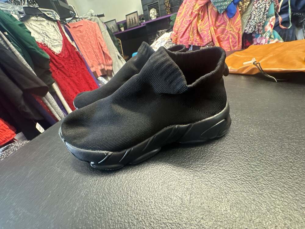 Unbranded Unisex Kids Black Slip-On Sock Sneakers High-Top Platform Shoes